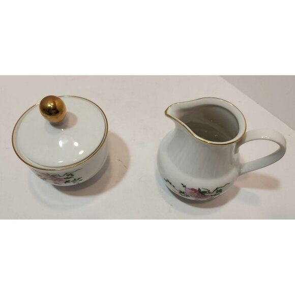 Vtg Henneberg Porzellan 1777 Sugar Bowl and Creamer Set Made in East Germany - Picture 2 of 16